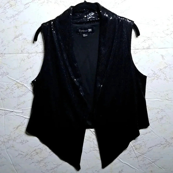 Forever 21 | Vest | Sequin | Black | Size M - Picture 1 of 6